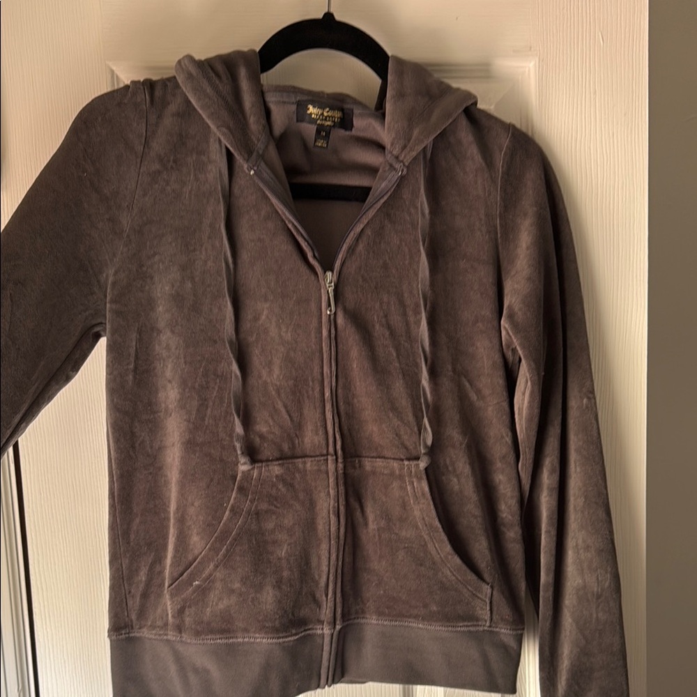 Soft Gray Juicy Zip-Up Hoodie